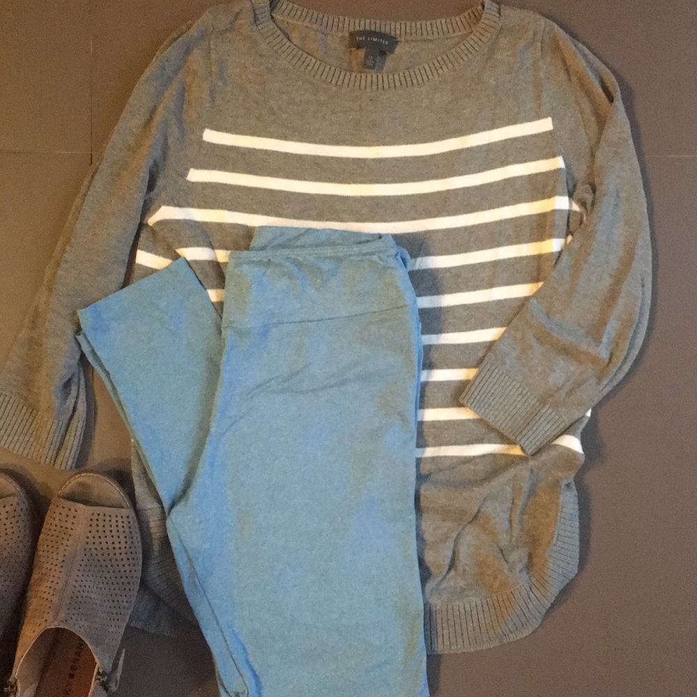 NWOT LulaRoe OS Heather Blue Leggings
